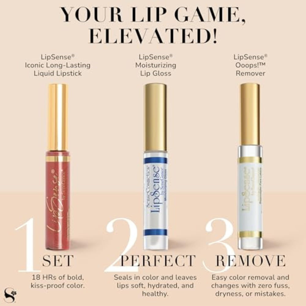 LipSense moisturizing gloss enriched with vitamin E for nourished lips