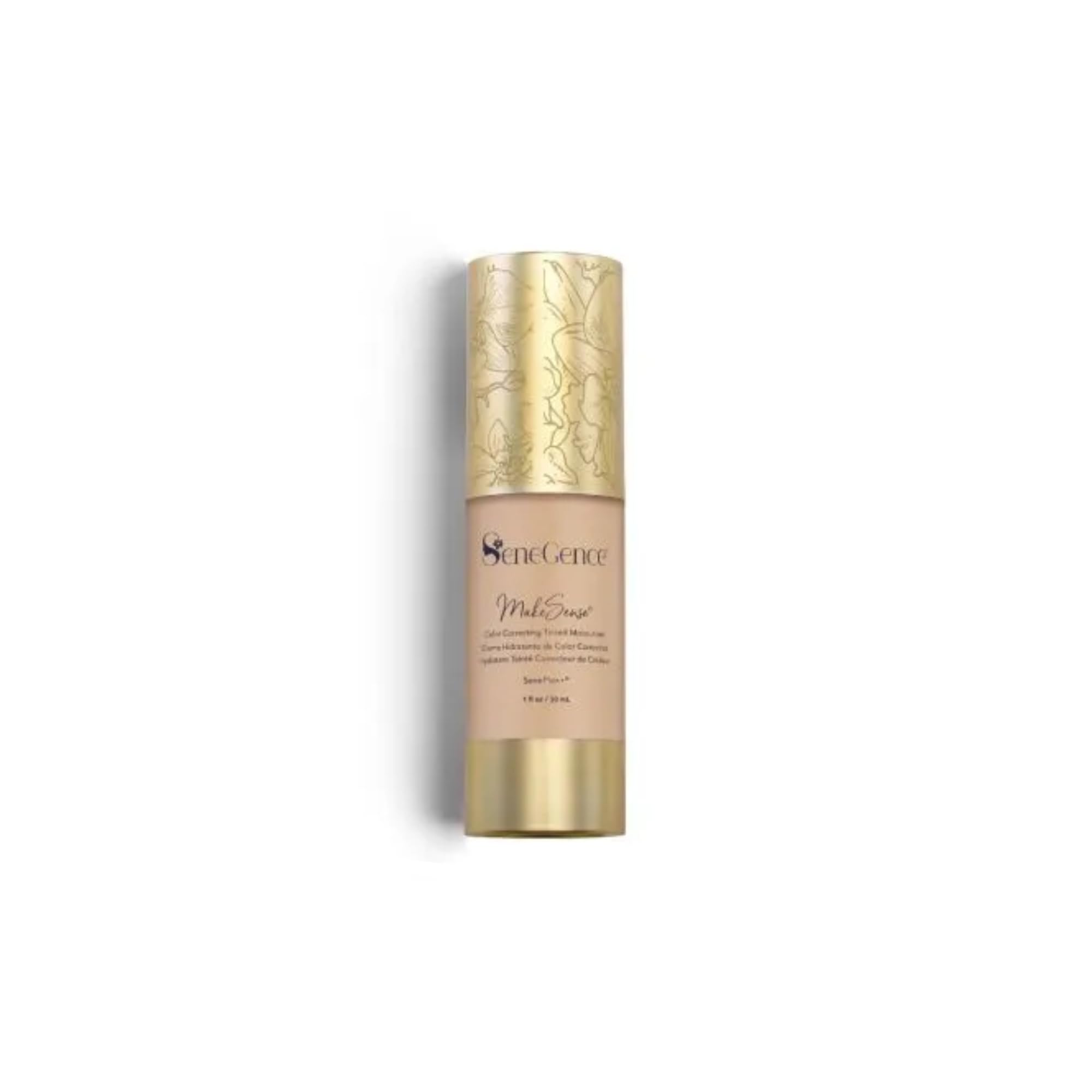 SeneGence MakeSense tinted moisturizer bottle offers lightweight hydration for a natural glow.