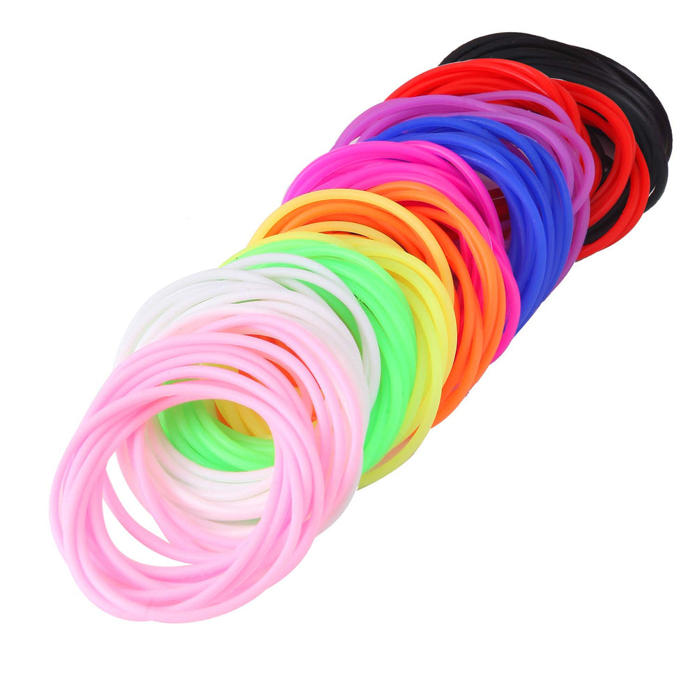 Senkary silicone jelly bracelets used as colorful hair ties