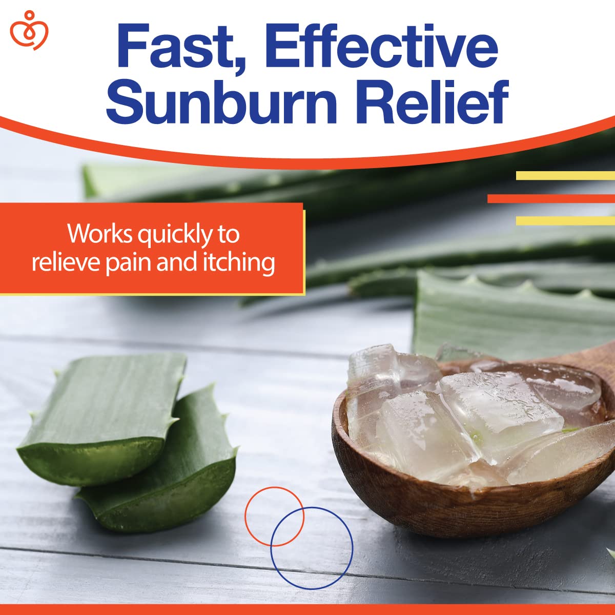 Sensiv Aloe Gel cooling application shows outdoor use and soothing sensation.