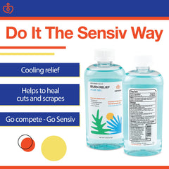 Sensiv Aloe Gel pain relief image focused on gentle skincare application.