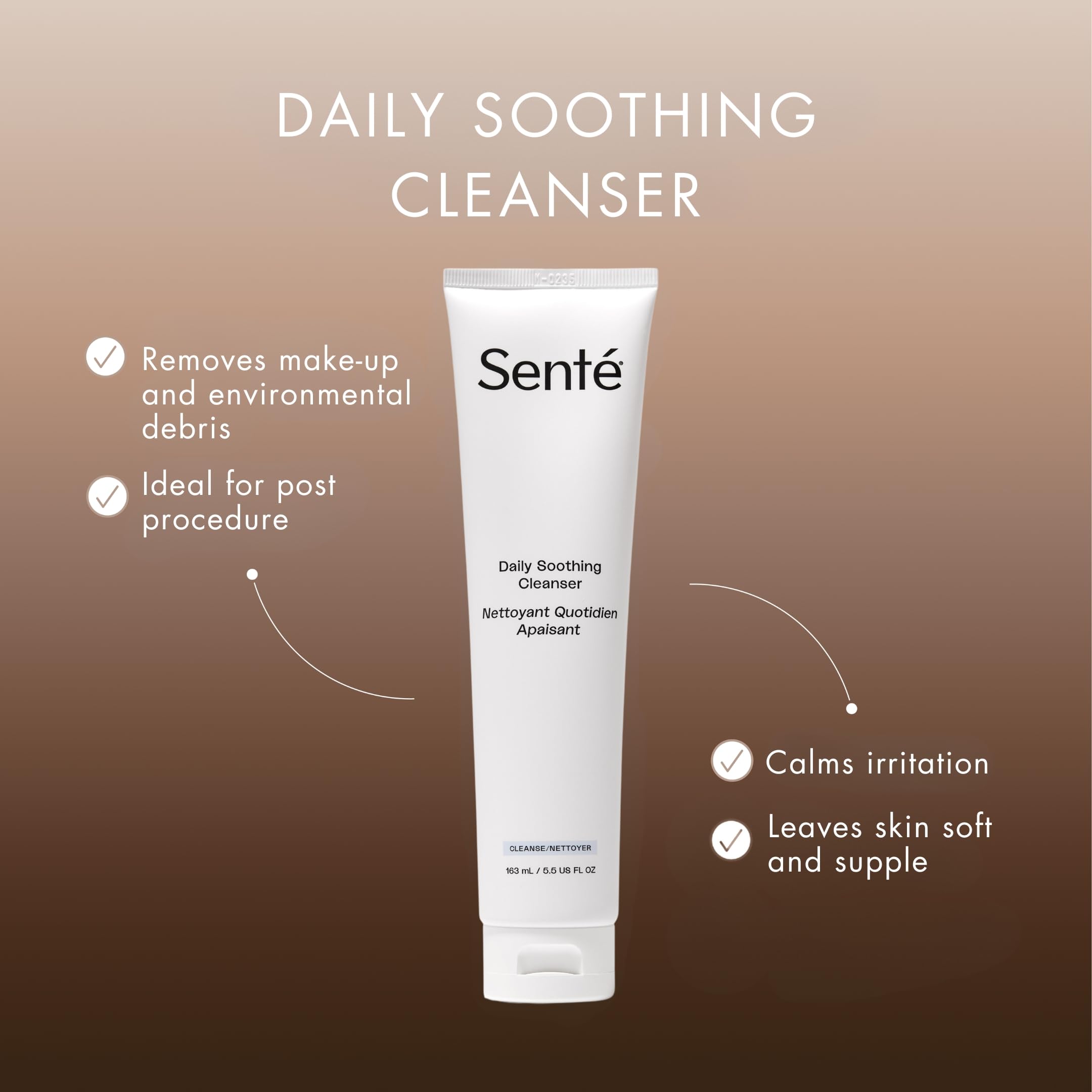 Sente cleanser bottle cap top close-up