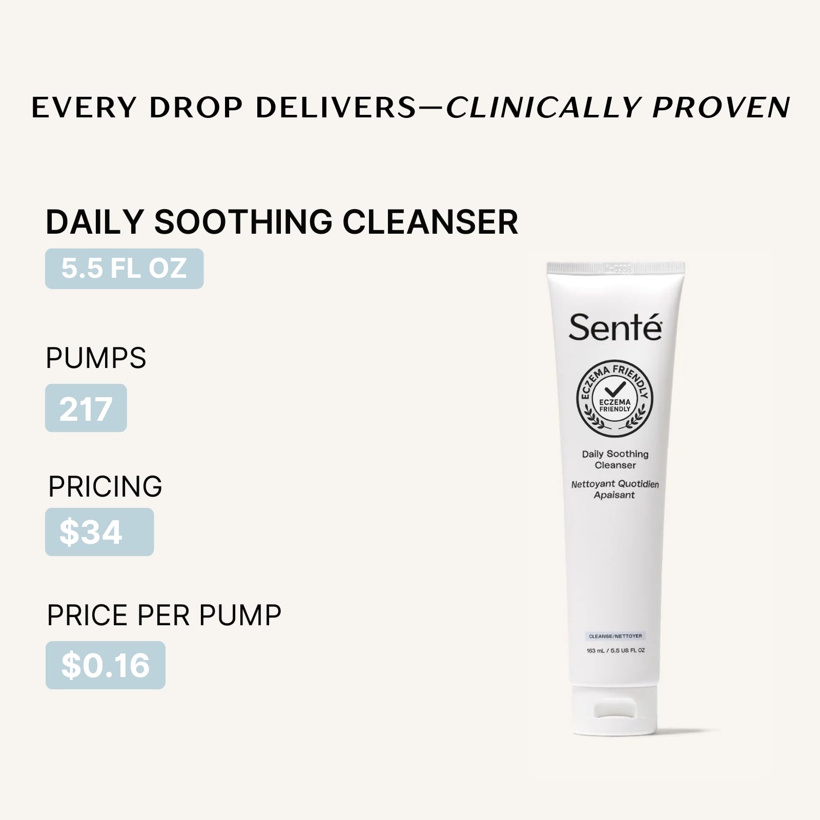 Close-up of creamy Sente cleanser lather