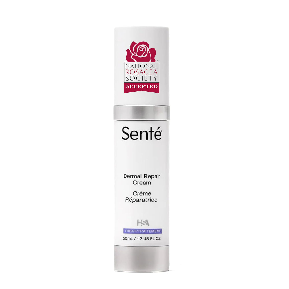 Sente Dermal Repair Cream bottle with pump for convenient hydrating application