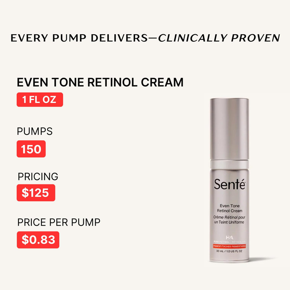 Sente Even Tone Cream being applied to the cheek for evening skincare
