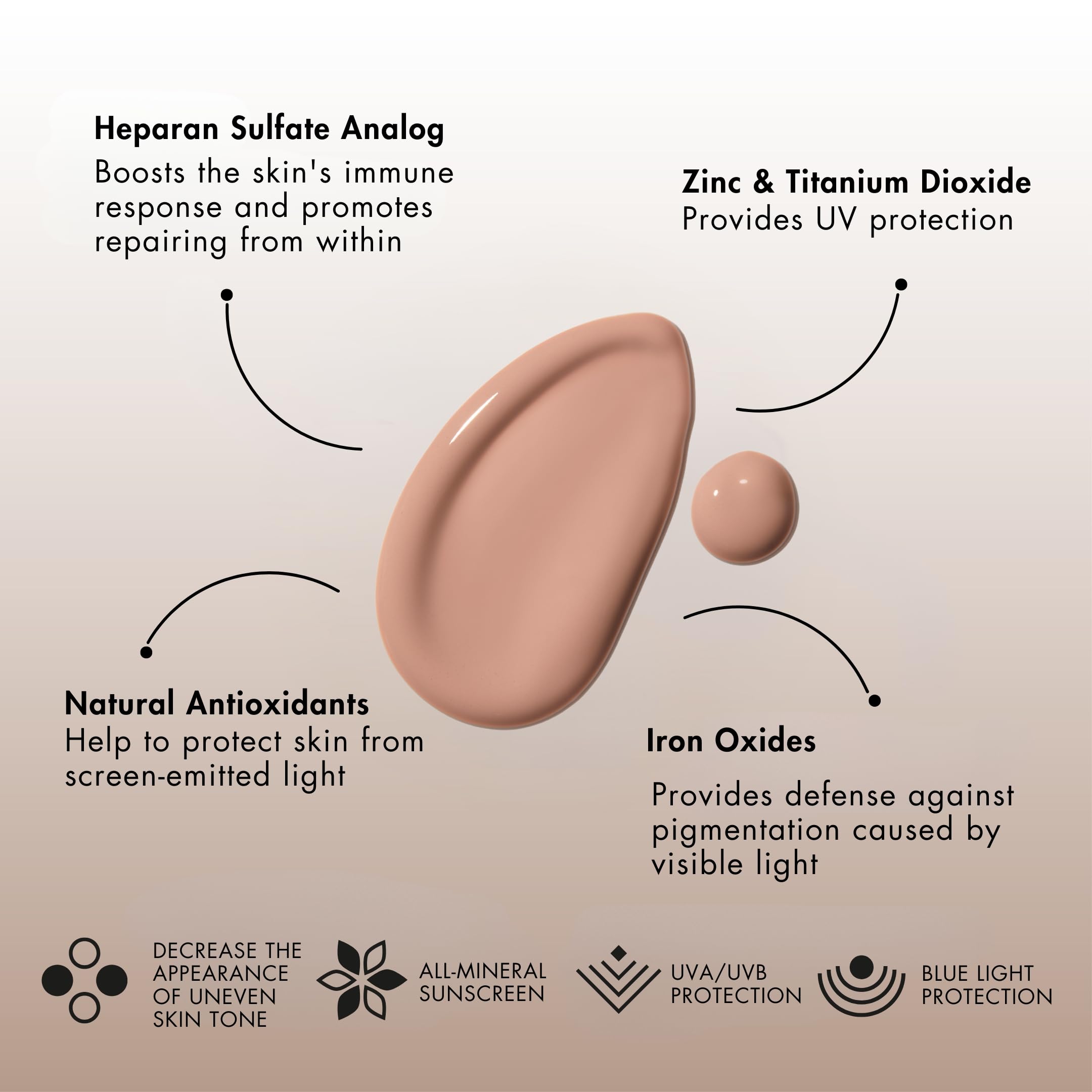 Sente Even Tone sunscreen tinted application on cheek shows easy, quick blending