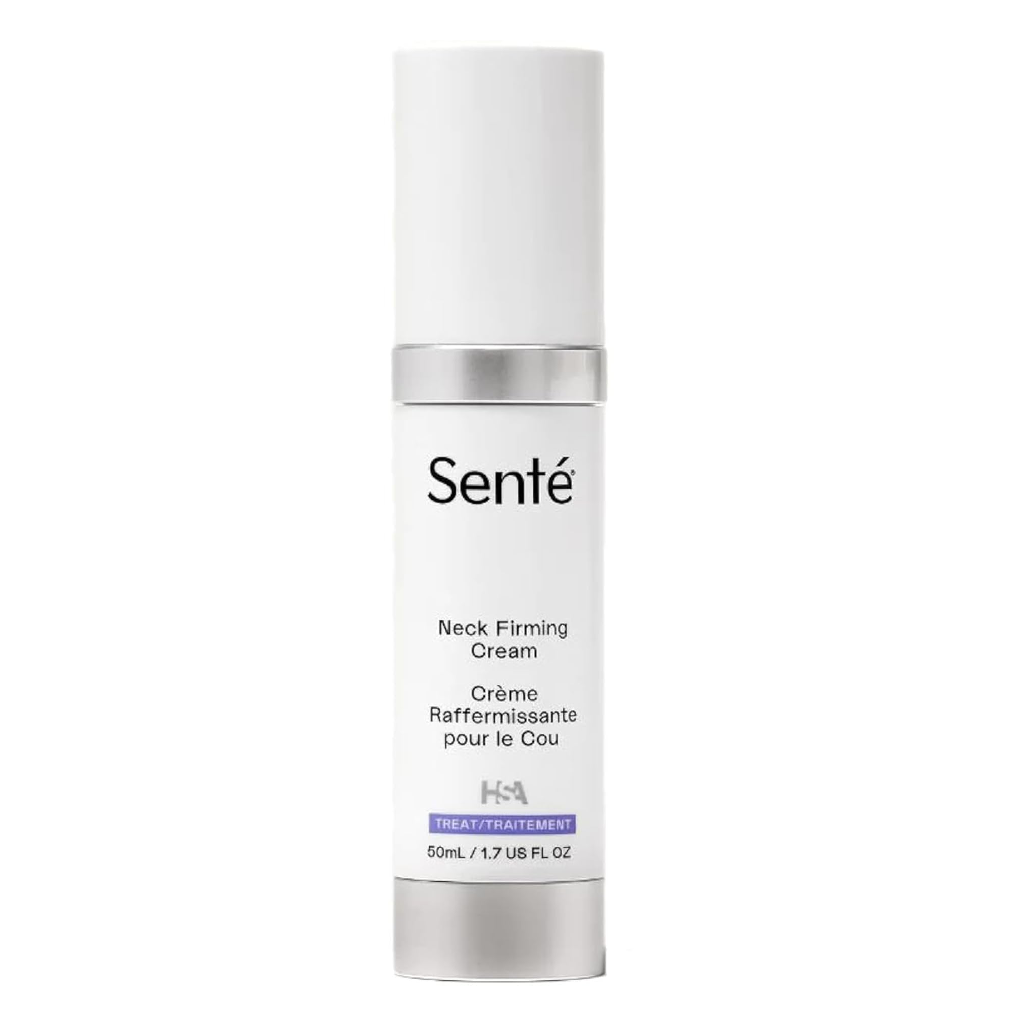 Sente Firming Neck Cream being applied to the neck for smoother skin.