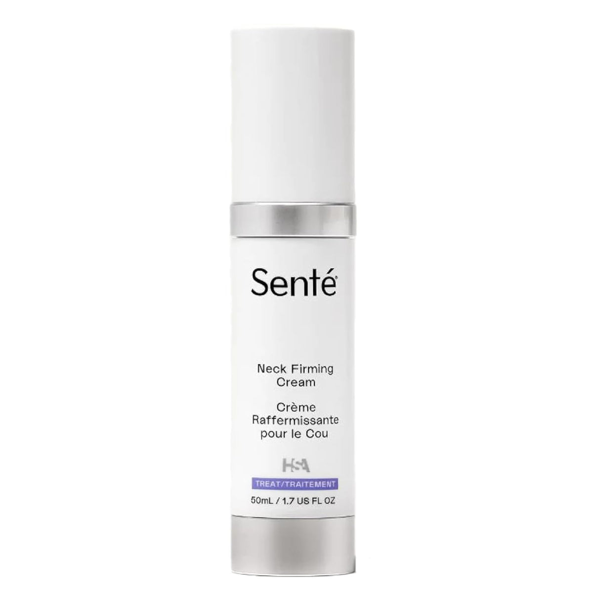 Sente Firming Neck Cream being applied to the neck for smoother skin.