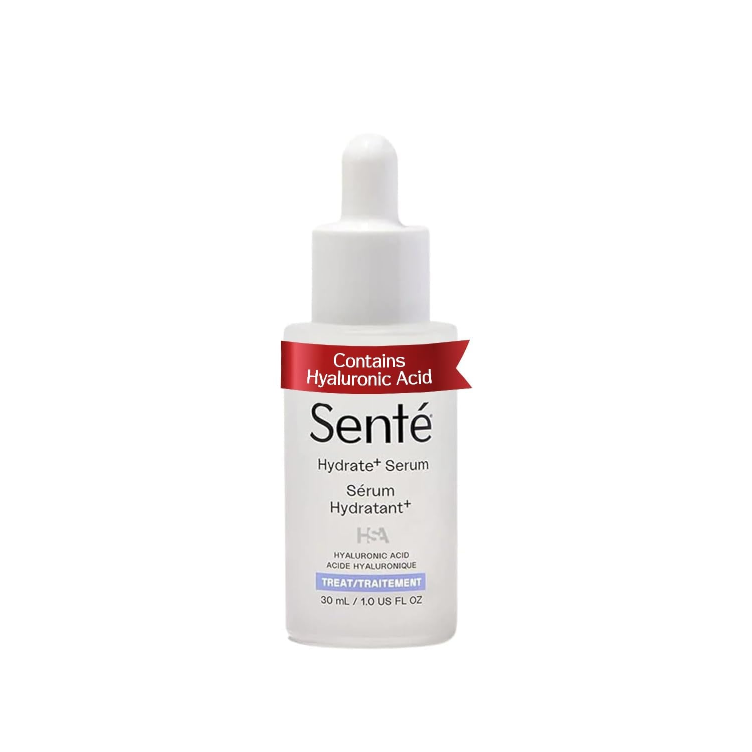 Sente Hydrate+ Serum bottle front view for instant hydration.