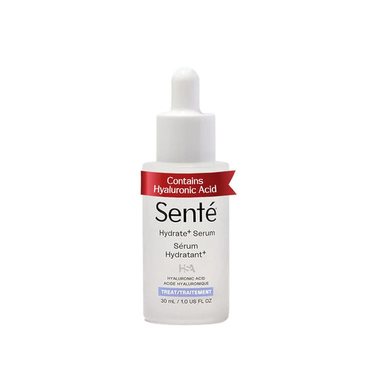 Sente Hydrate+ Serum bottle front view for instant hydration.