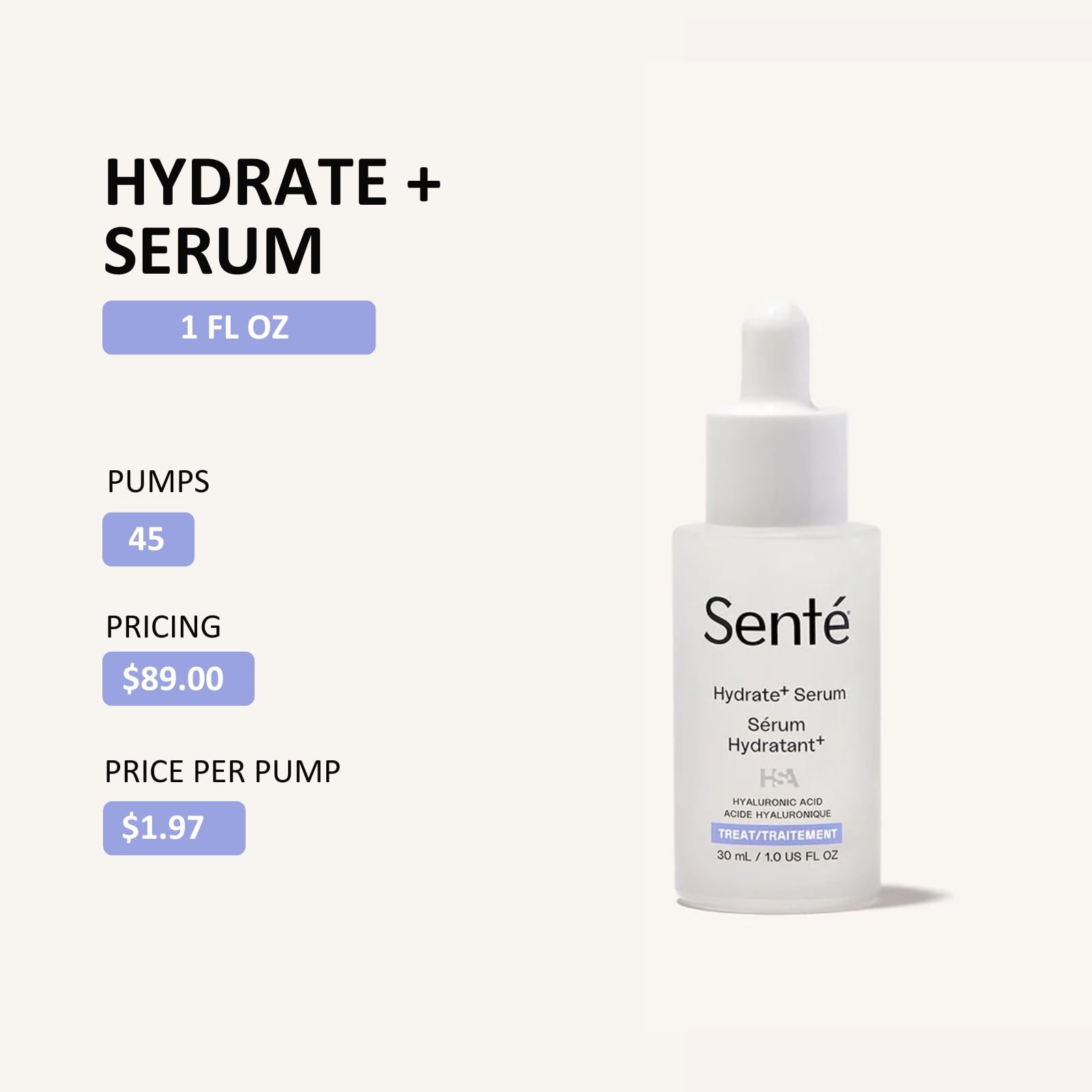 Sente Hydrate+ Serum dropper action illustrating easy application.