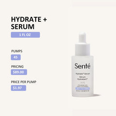 Sente Hydrate+ Serum dropper action illustrating easy application.