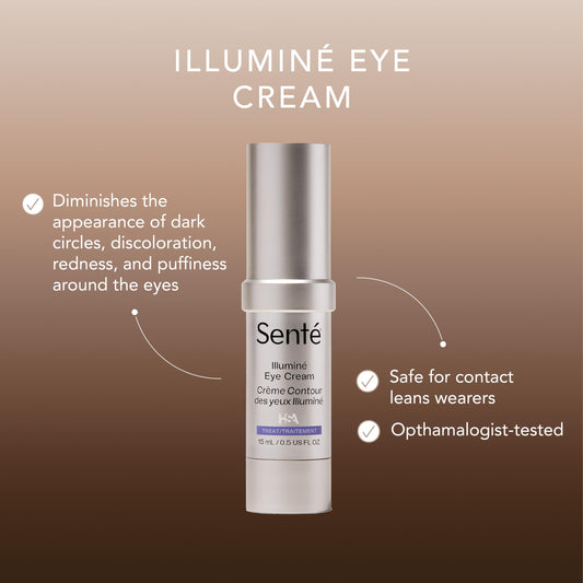 Senté Illumine Eye Cream pump dispenser enabling precise application