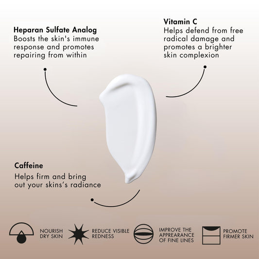 Sente neck and décolleté area showing smoothing texture after use.