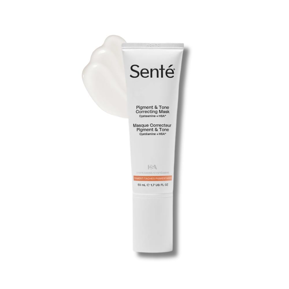 Sente pigment-tone-corrector bottle with sleek packaging for even complexion.