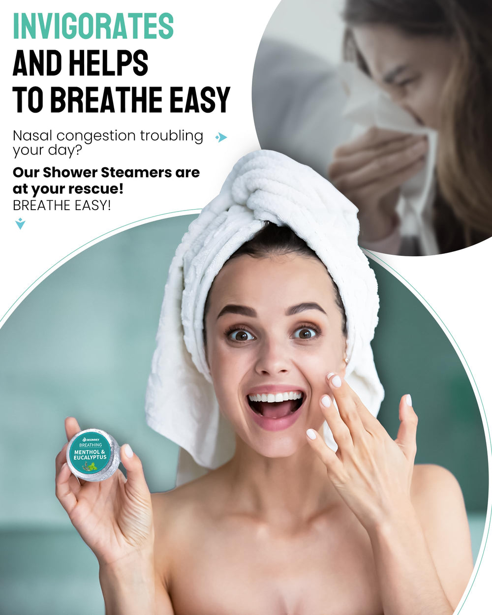 Gift-ready SEONNIX shower steamers packaging emphasizing vegan and cruelty-free values.