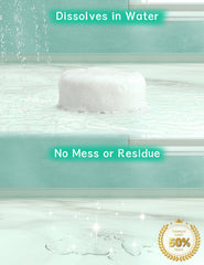 Close-up of SEONNIX shower steamer tablet highlighting natural oils and texture.