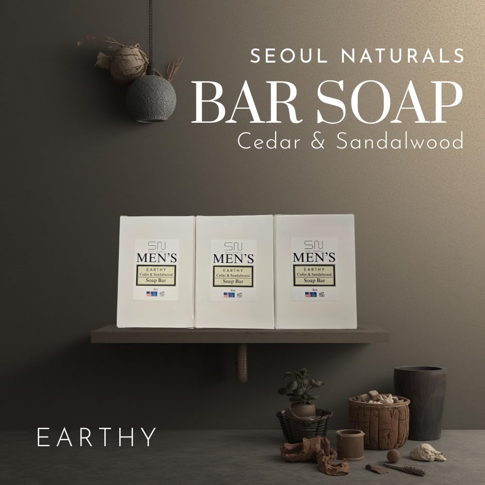 Seoul Naturals soap bar in hand shows earthy fragrance for daily use