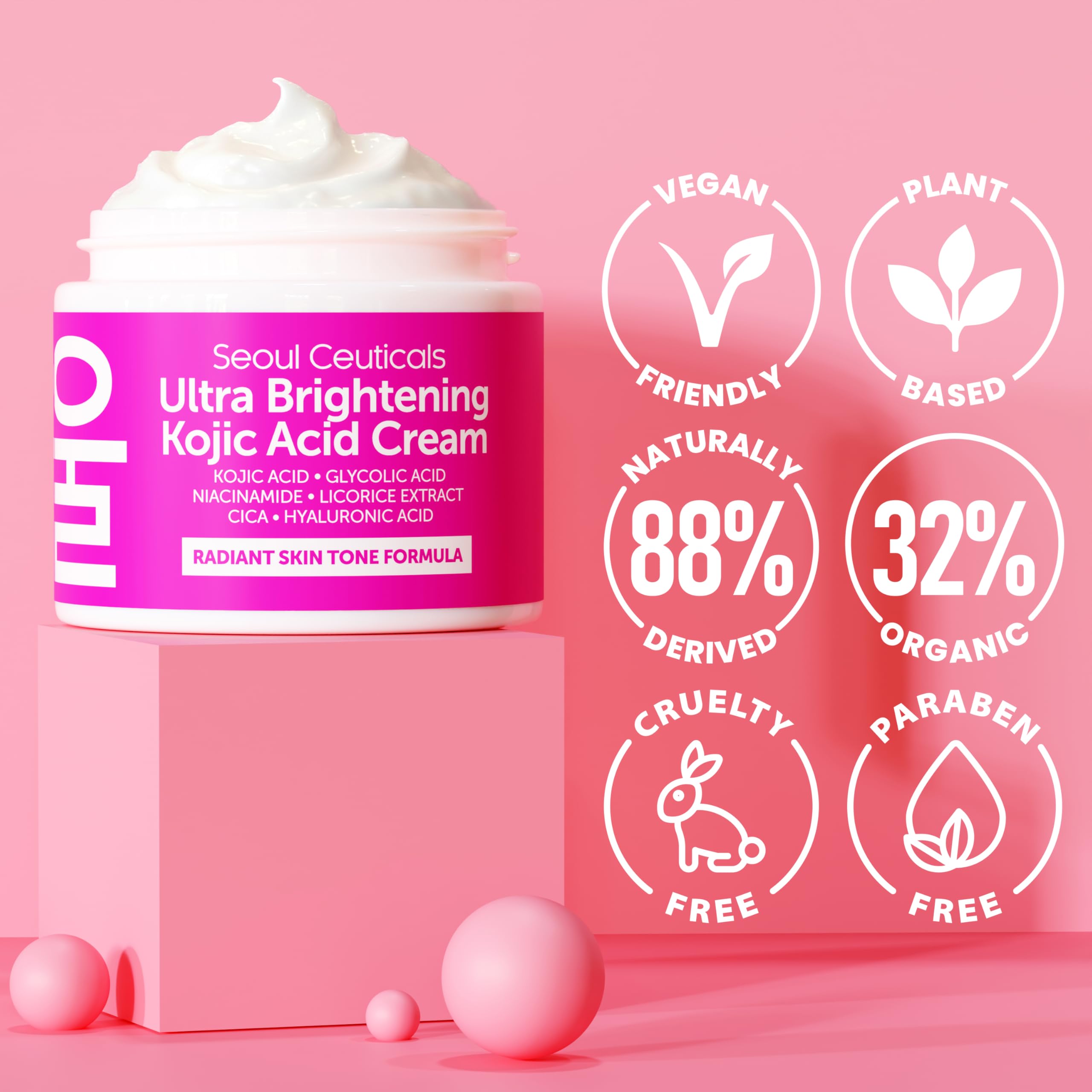 SeoulCeuticals Kojic Cream application demonstrates even-toned skin use