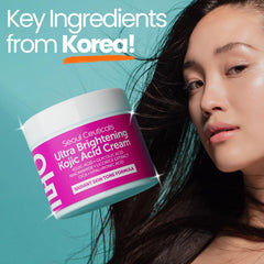 SeoulCeuticals Kojic Cream jar under ring light shows premium packaging