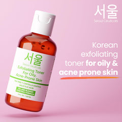 SeoulCeuticals bottle shown as alcohol-free cleansing solution.