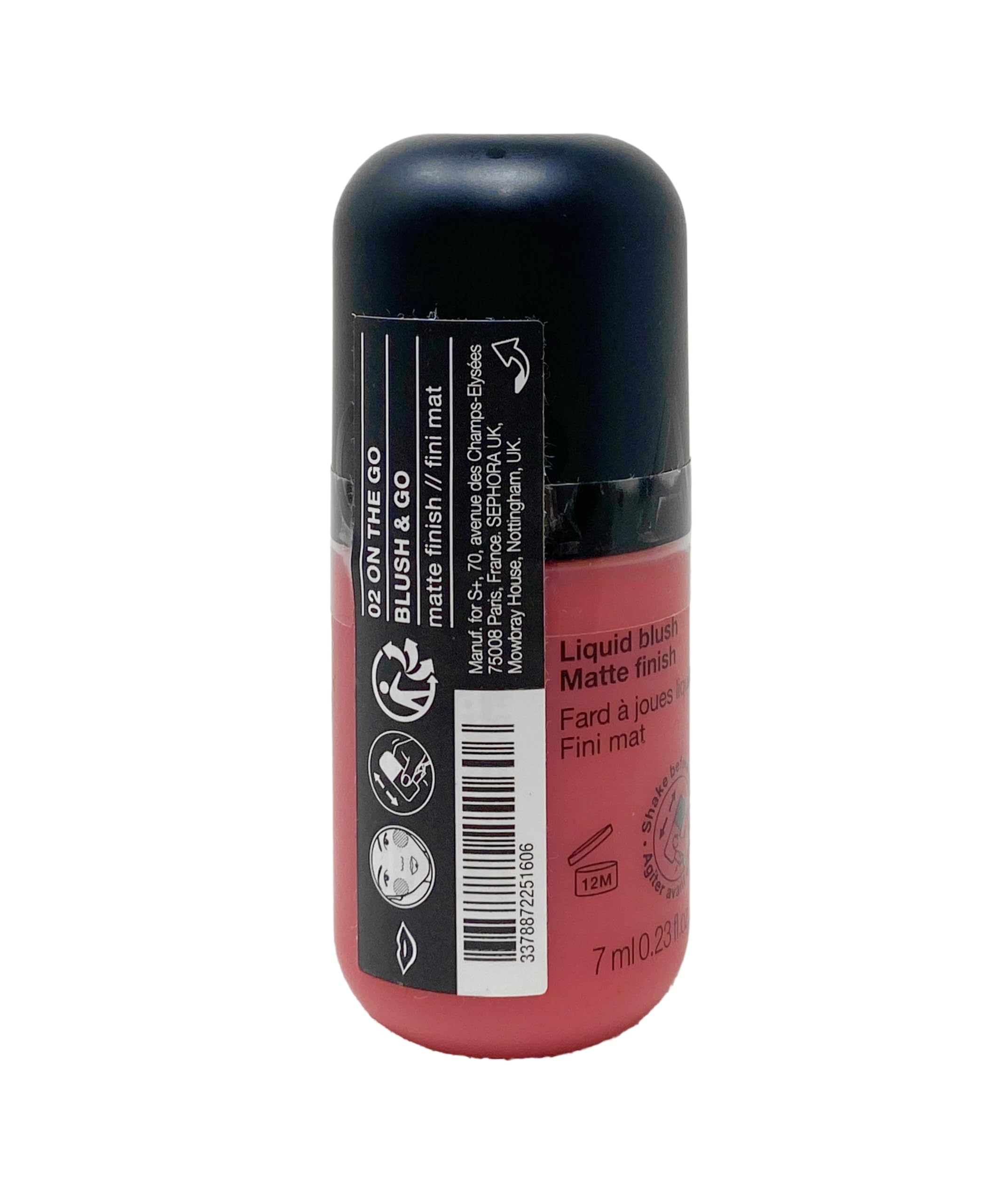SEPHORA Blush & Go 02 On the Go swatch reveals watermelon pink matte shade for a fresh look.