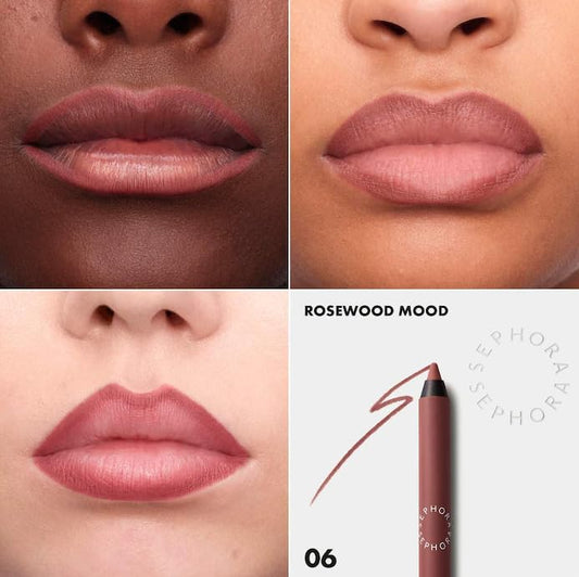 Sephora Collection 8HR lip liner Rosewood Mood, packshot, matte nude definition lasts