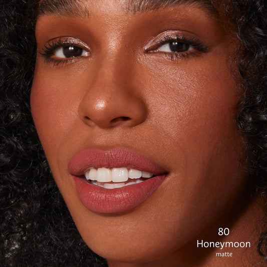 Sephora Collection Cream Lip Stain Honeymoon wand application delivers precise, comfortable matte lips.