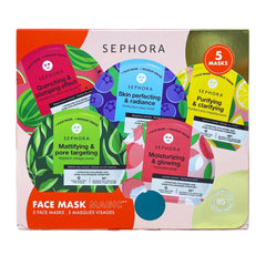 SEPHORA Collection Face Mask Magic Set packaging with five hydrating masks for home spa moments