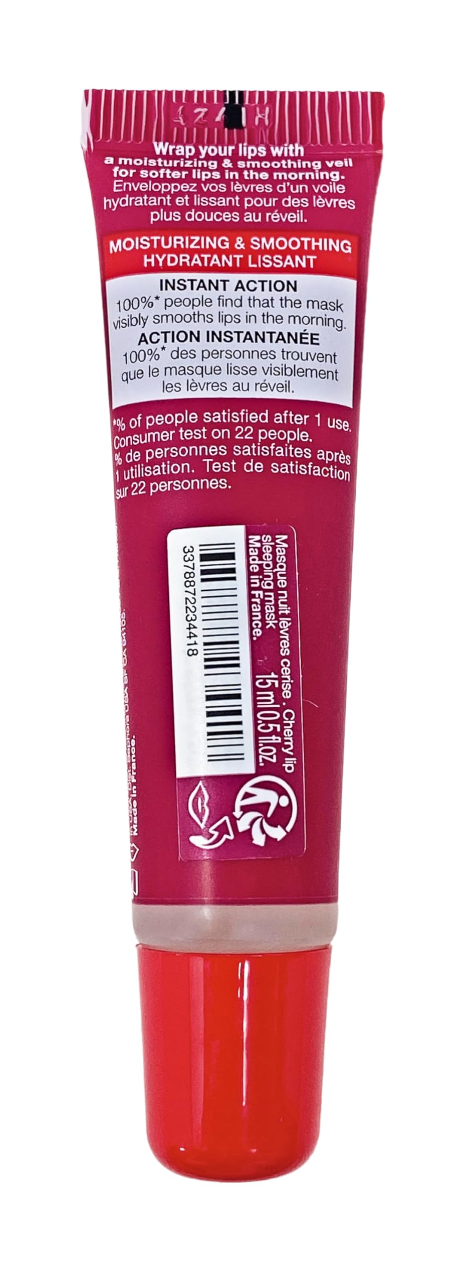 Sephora Collection Cherry lip sleeping mask texture close-up reveals a rich formula.