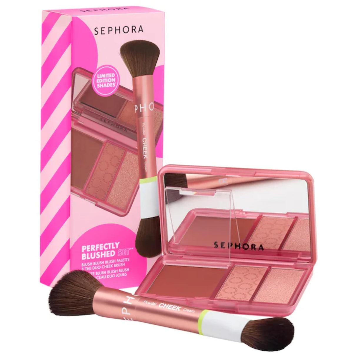 SEPHORA Collection Perfectly Blushed Set palette Cheek Pincher for a natural rosy glow on cheeks.