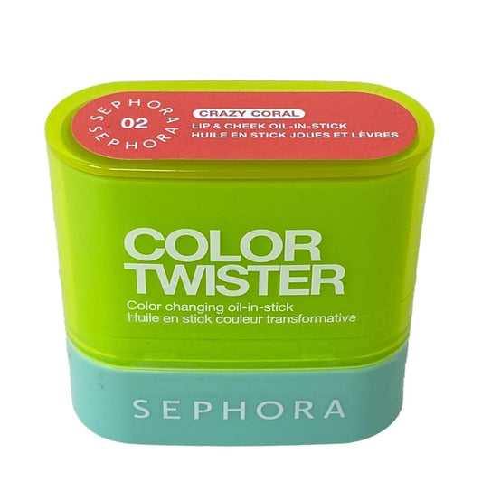 SEPHORA Color Twister Crazy Coral swatch on skin showing versatile lip and cheek color