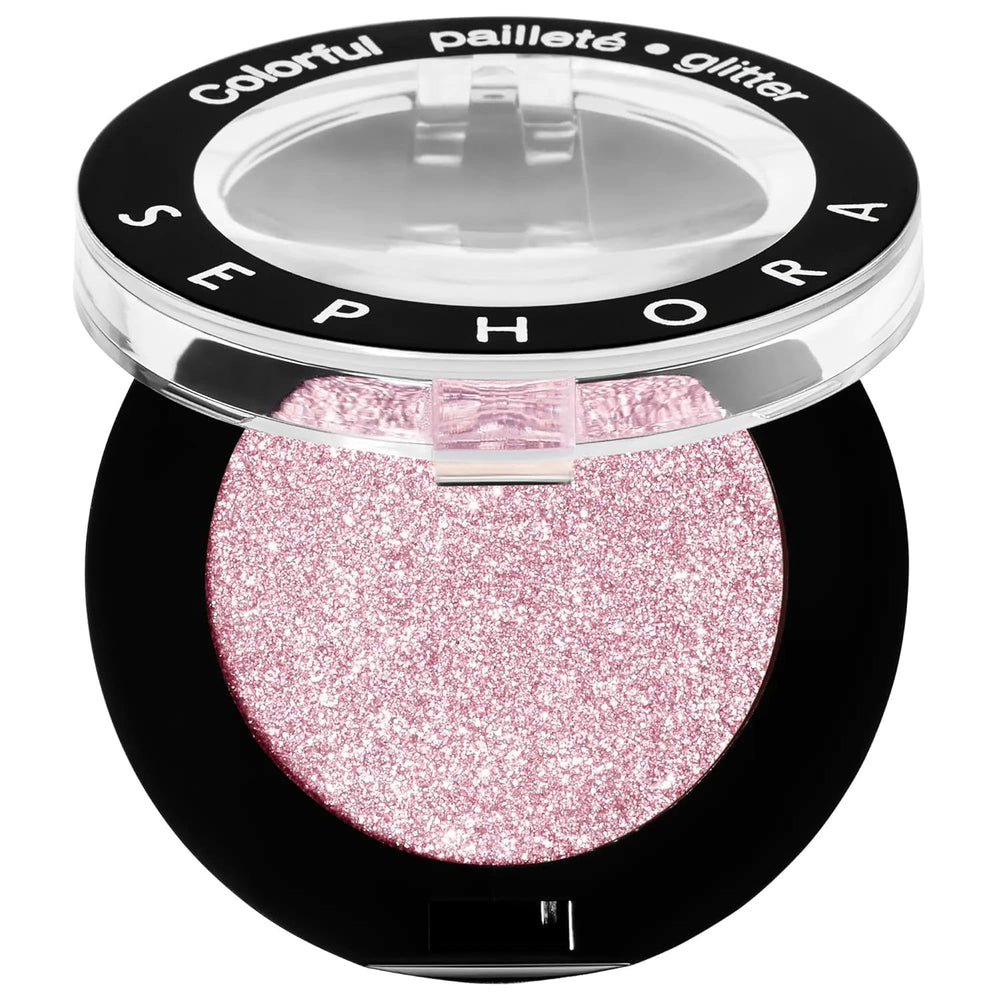 SEPHORA Colorful Eyeshadow 258 Smell of Roses swatch shows rose glitter finish for lids