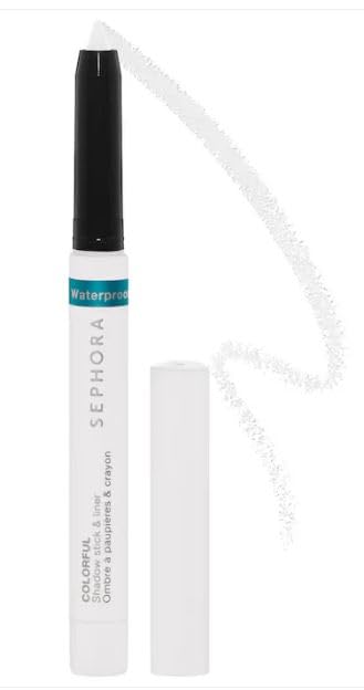 Sephora Colorful waterproof multi-stick in White Matte, ideal for long wear and as eyeshadow base.