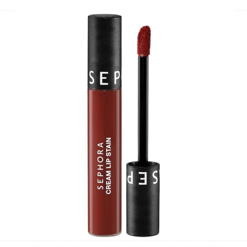 SEPHORA Cream Lip Stain Coral Sunset bottle delivers long-lasting matte color