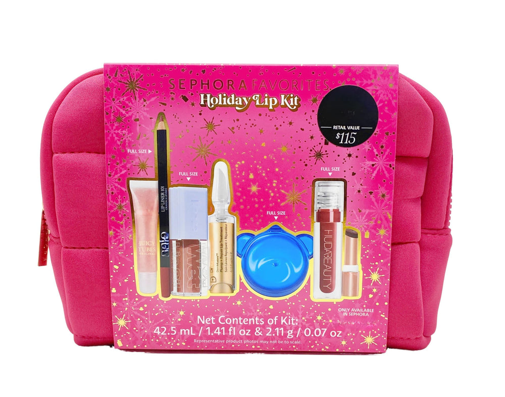 SEPHORA Favorite Holiday Lip Kit 7-piece full set with hydrating, glossy finishes.