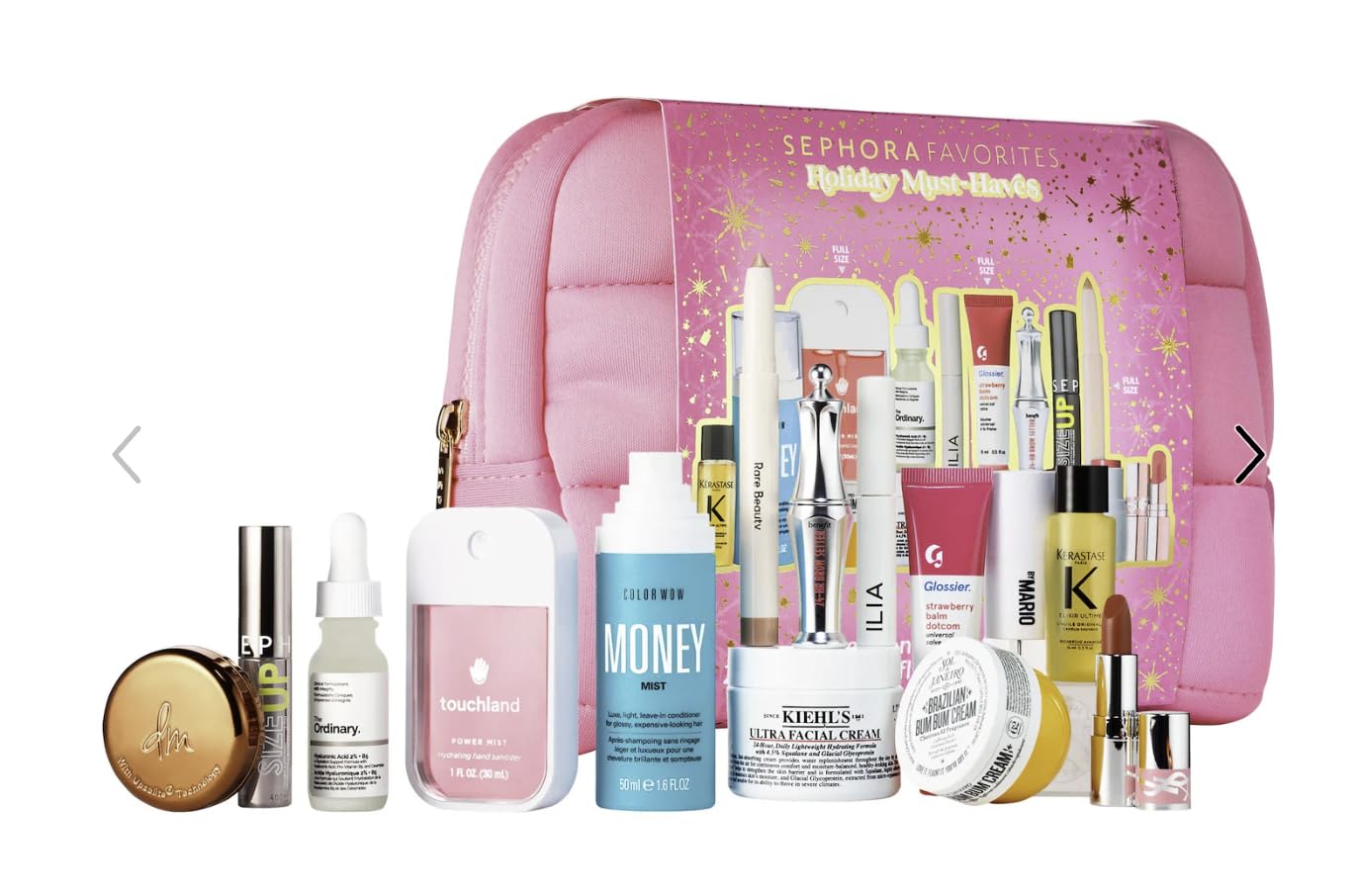 SEPHORA Favorites Holiday Must-Haves packaging display for gift-ready holiday gifting.