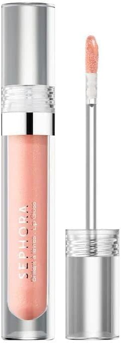 SEPHORA Glossed Lip Gloss Yes Honey! in shimmering nude for a high-shine, long-lasting finish.