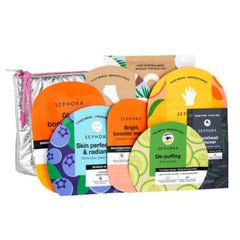 SEPHORA Moving Lights Collection in a reusable silver pouch, ideal for gifting and self-care moments.