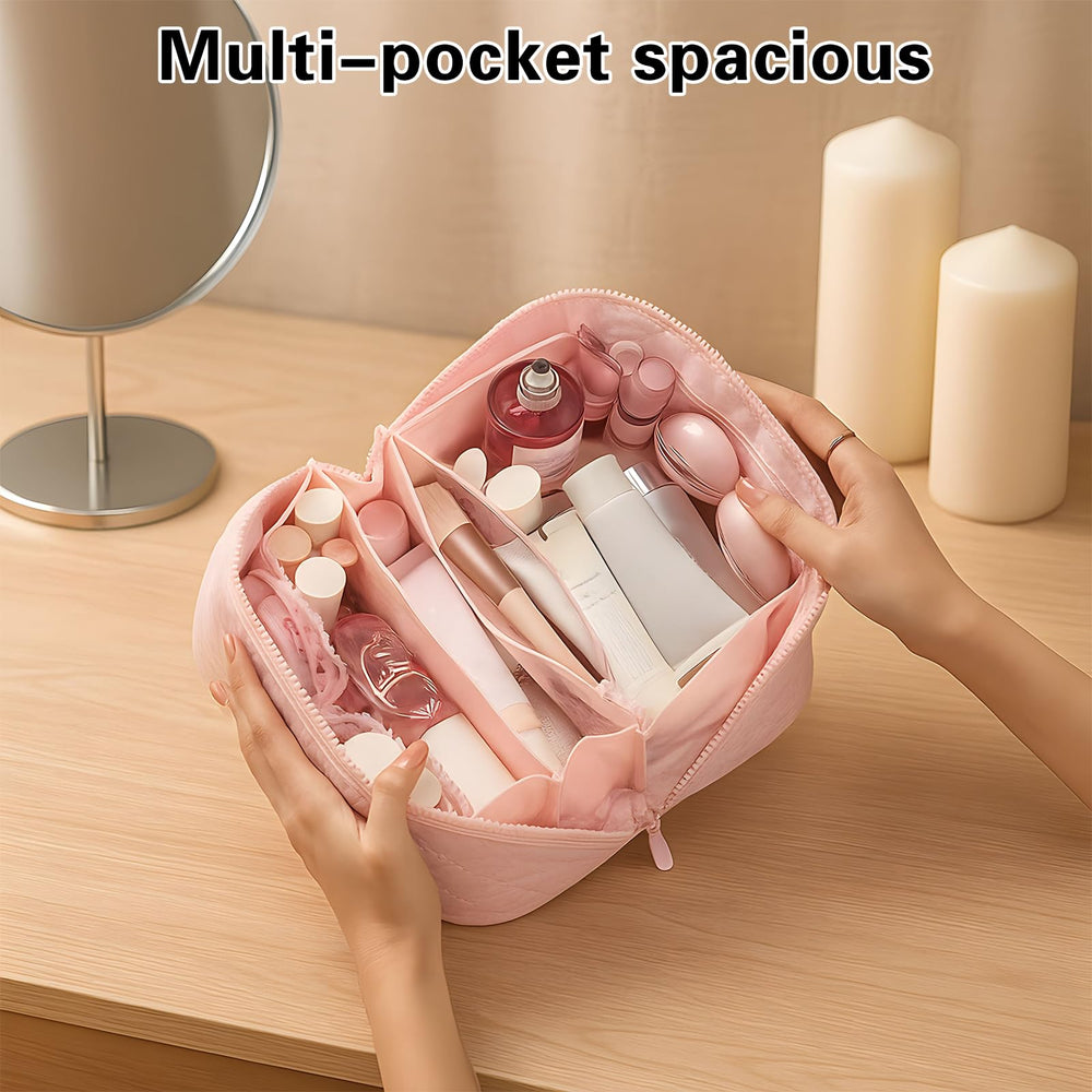 SEPSUMMER pink bag with leather top handle for easy travel carrying.