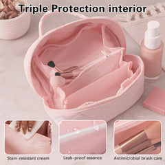 SEPSUMMER puff pink bag with wide opening enables quick access to items.