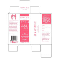 Elegant glass packaging of Seraphime PDRN Pink Serum on a minimalist vanity.
