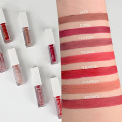 Seraphine Botanicals Cherimoya-fig Lip Stain swatch highlights hydrating formula.