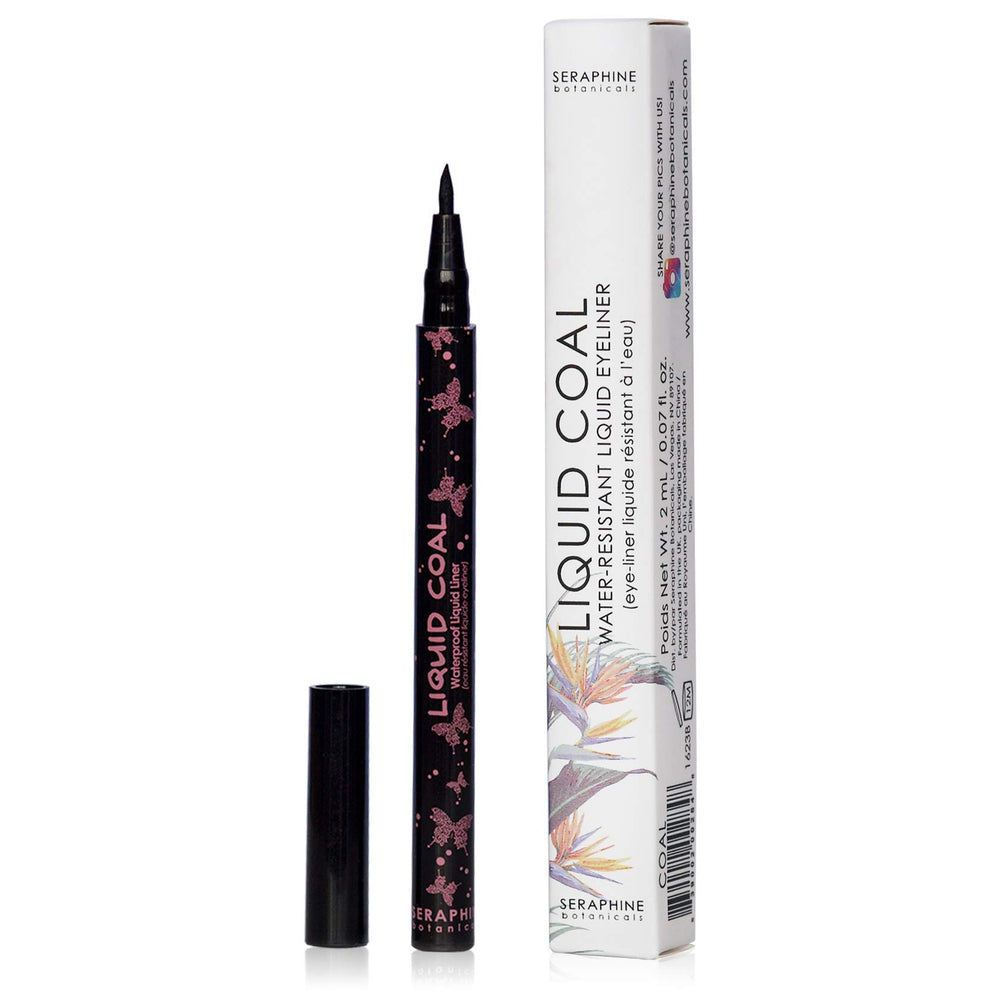 Seraphine Botanicals eye liner swatch showing precise ultra-fine tip.