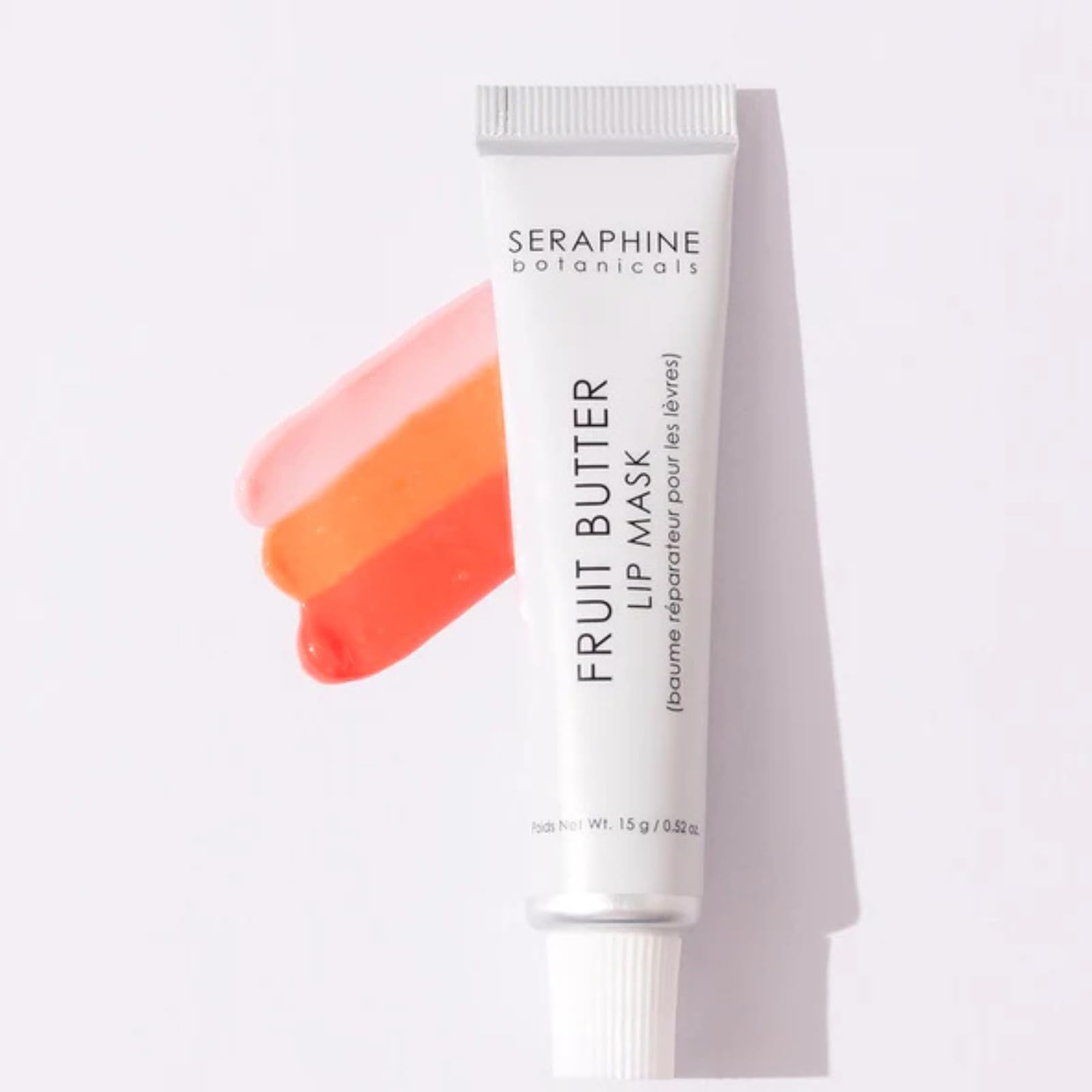 Seraphine Botanicals Apricot Kernel Oil nourishes lips with lightweight moisture.
