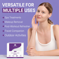 Serenorch 100-count disposable face towels packaging for easy daily use
