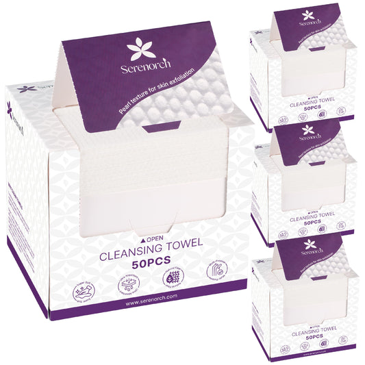 Serenorch disposable face towels 10x12 inches for comprehensive cleansing.