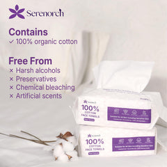 Serenorch double-textured sheets let you switch from makeup removal to gentle drying.