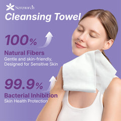 Serenorch ultra soft face towelettes with lint-free fibers for makeup removal