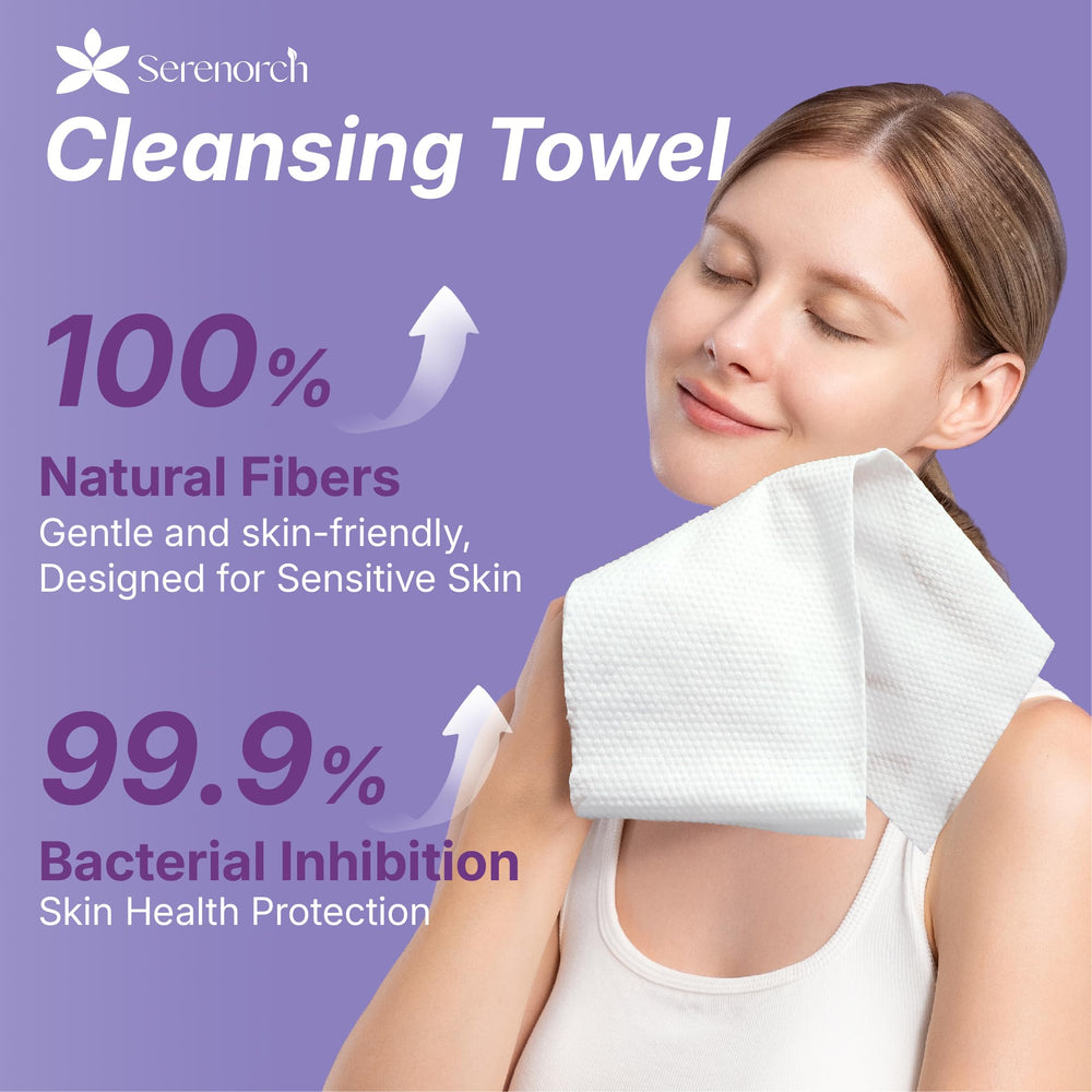 Serenorch XL 10x12 inch towels cover the full face during cleansing